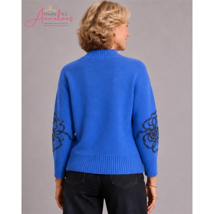 Micha Trui 183176 Bloem Glitter Blauw Micha Trui 183176 Bloem Glitter Blauw
